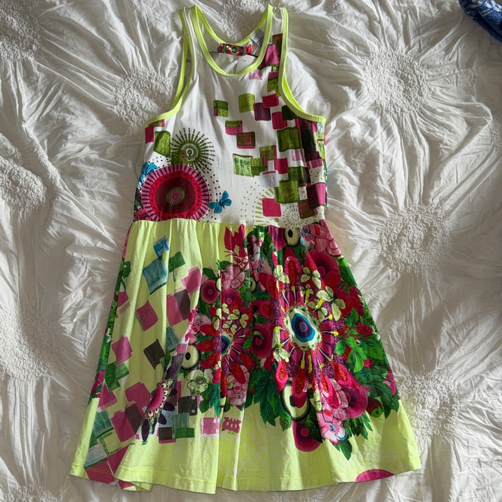 Desigual Neon Floral Print Tank Dress